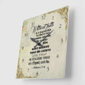 Hebreeuwen 11:6 Zonder geloof is het onmogelijk... Vierkante Klok (Hoek)