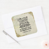 Hebreeuwen 11:6 Zonder geloof is het onmogelijk... Vierkante Sticker (Envelop)