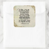 Hebreeuwen 11:6 Zonder geloof is het onmogelijk... Vierkante Sticker (Tas)