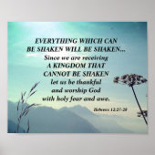 Hebreeuwen 12:27-28 ALLES DAT KAN WORDEN GESCHAKT Poster (Voorkant)