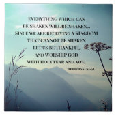 Hebreeuwen 12:27-28 ALLES DAT KAN WORDEN GESCHAKT Tegeltje (Voorkant)