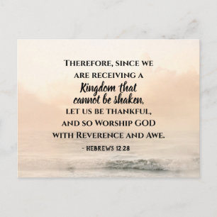 Hebreeuwen 12:28 een Koninkrijk dat niet kan worde Briefkaart