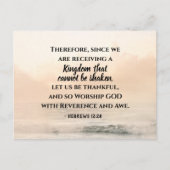 Hebreeuwen 12:28 een Koninkrijk dat niet kan worde Briefkaart (Voorkant)