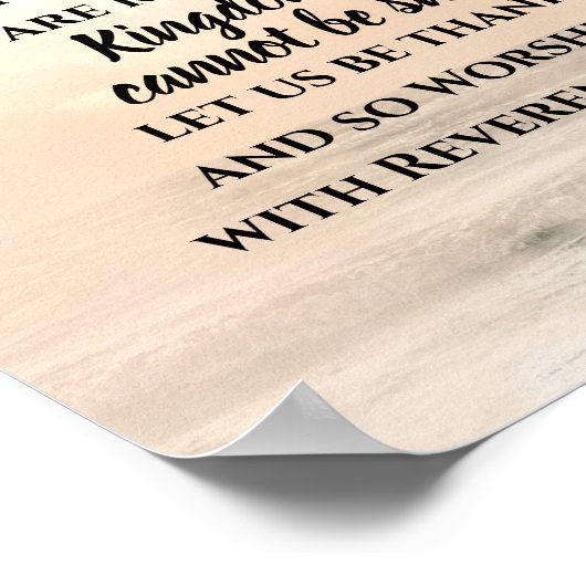 Hebreeuwen 12:28 een Koninkrijk dat niet kan worde Poster (Hoek)