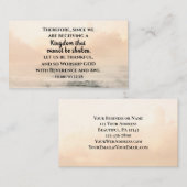 Hebreeuwen 12:28 een Koninkrijk dat niet kan worde Visitekaartje (Voorkant / Achterkant)