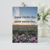 Hebreeuwen 13:8 KJV Bijbelscriptie Pic Flat Greeti Kaart (Staand voorkant)