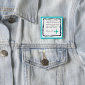 Hebreeuwen 4:16-toets vierkante button 5,1 cm (In situ)