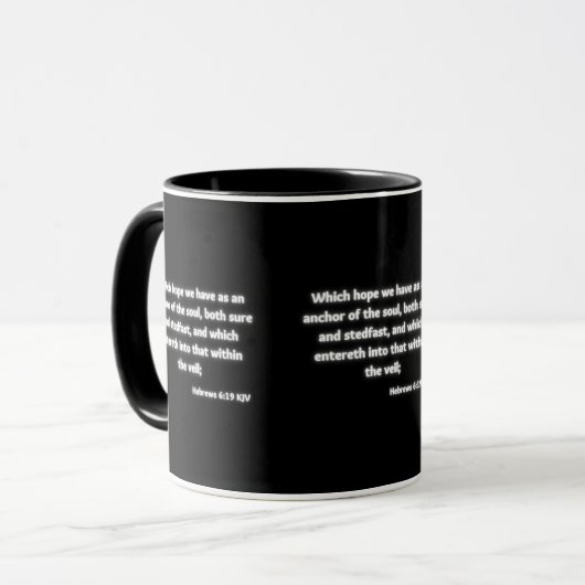 Hebreeuwen 6:19 KJV Bijbelscriptie Two-Tone Mok (Voorkant links)