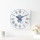 Hebreeuwen 7:12 KJV Bijbel Romeins Numeriek II Vierkante Klok (Huis)