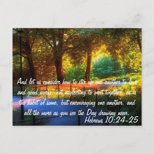 Hebreeuws 10:24-25 briefkaart (Voorkant)