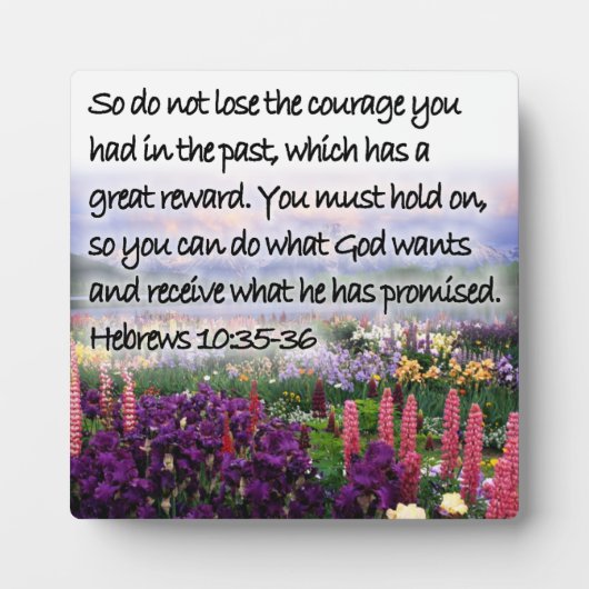Hebreeuws 10:35-36 fotoplaat (Voorkant)