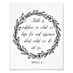 Hebreeuws 11:1, Bijbelse veranda kunst, Faith Foto Afdruk