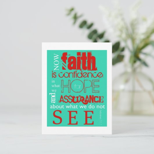 Hebreeuws 11:1 briefkaart (Staand voorkant)