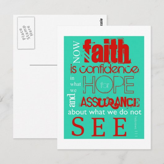 Hebreeuws 11:1 briefkaart (Voorkant / Achterkant)