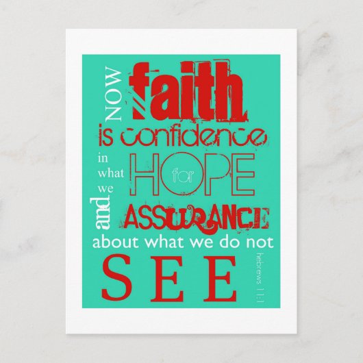 Hebreeuws 11:1 briefkaart (Voorkant)