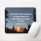 Hebreeuws 11:1 Nu is geloof de kern van dingen Muismat (Met muis)