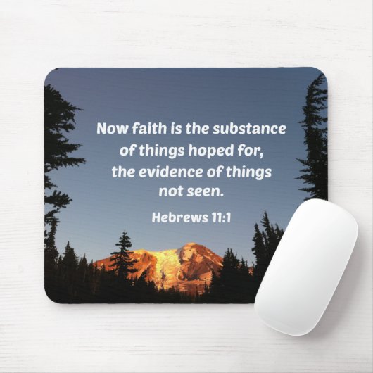 Hebreeuws 11:1 Nu is geloof de kern van dingen Muismat (Met muis)
