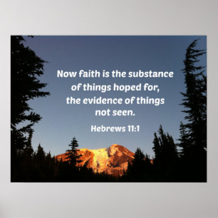 Hebreeuws 11:1 Nu is geloof de kern van dingen Poster
