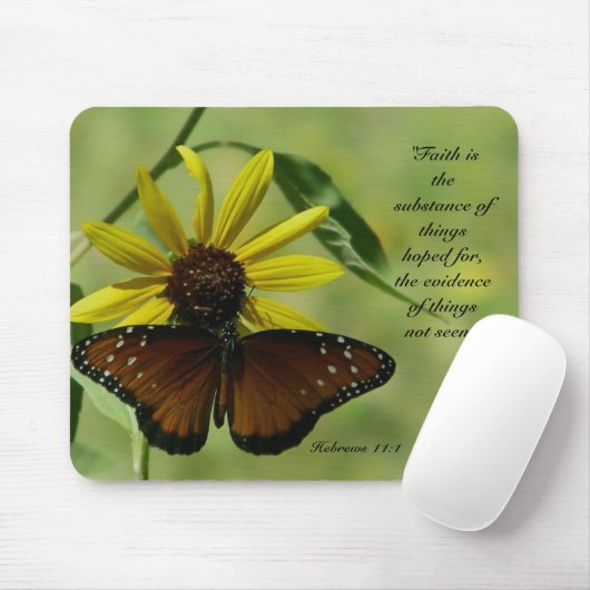 Hebreeuws 11:1 vlindermousepad muismat (Met muis)
