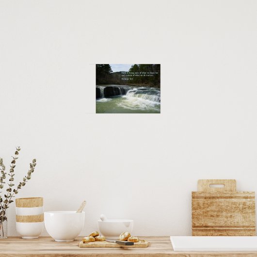 Hebreeuws 11:1 Waterval Poster (Keuken)