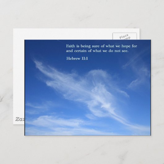 Hebreeuws 11:1-wolken briefkaart (Voorkant / Achterkant)