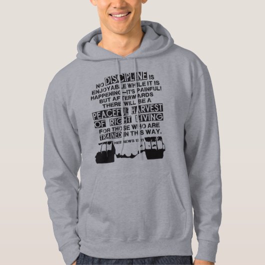Hebreeuws 12:11 - Discipline Quote for Lifters Hoodie (Voorkant)