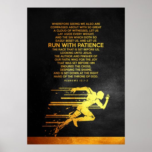 Hebreeuws 12:1-2 Bijbelversie Poster (Voorkant)