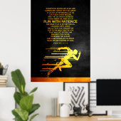 Hebreeuws 12:1-2 Bijbelversie Poster (Thuiskantoor)