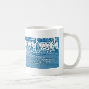 Hebreeuws 12:1 Laten we de race leiden Koffiemok