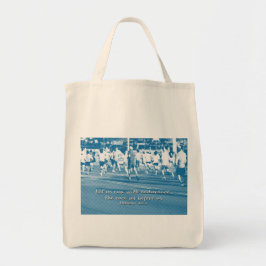 Hebreeuws 12:1 Laten we de race leiden Tote Bag