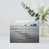 Hebreeuws 12:1 Laten we met duurzaamheid lopen... Briefkaart (Staand voorkant)