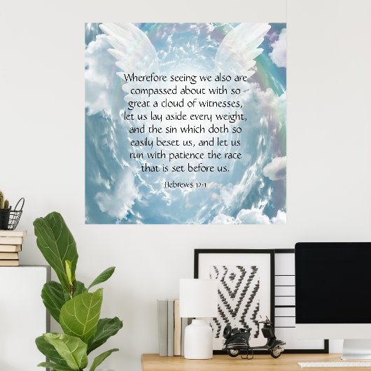Hebreeuws 12:1 poster (Thuiskantoor)
