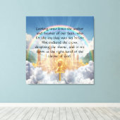 Hebreeuws 12:2 canvas afdruk (Insitu (Houten vloer))