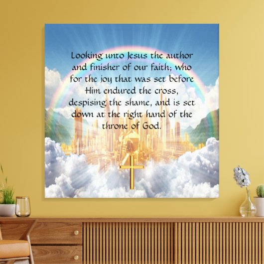 Hebreeuws 12:2 canvas afdruk (Insitu (Woonkamer))