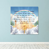Hebreeuws 12:2 canvas afdruk (Insitu (Houten vloer))