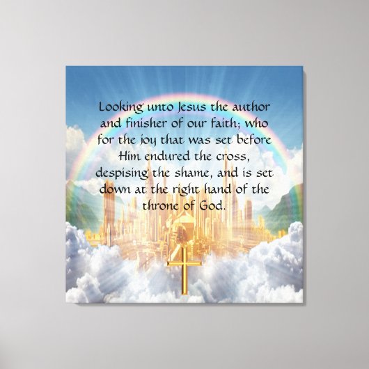 Hebreeuws 12:2 canvas afdruk (Voorkant)