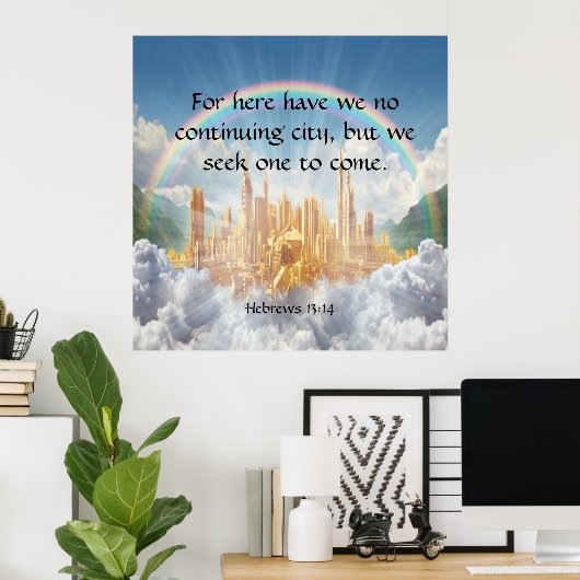 Hebreeuws 13:14 poster (Thuiskantoor)