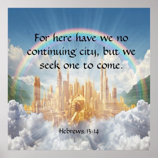 Hebreeuws 13:14 poster (Voorkant)