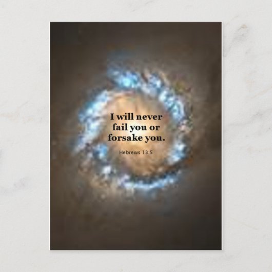 Hebreeuws 13:5 briefkaart (Voorkant)
