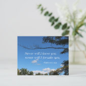 Hebreeuws 13:5 Ik zal je nooit verlaten Briefkaart (Staand voorkant)