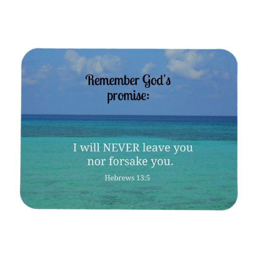 Hebreeuws 13:5 Ik zal je nooit verlaten of in het Magneet (Horizontaal)