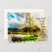 Hebreeuws 13:5 Ik zal je nooit verlaten of in je v Briefkaart (Voorkant / Achterkant)