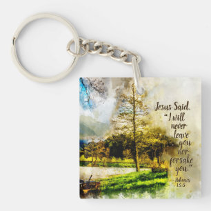 Hebreeuws 13:5 Ik zal je nooit verlaten of in je v Sleutelhanger