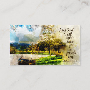 Hebreeuws 13:5 Ik zal je nooit verlaten of in je v Visitekaartje