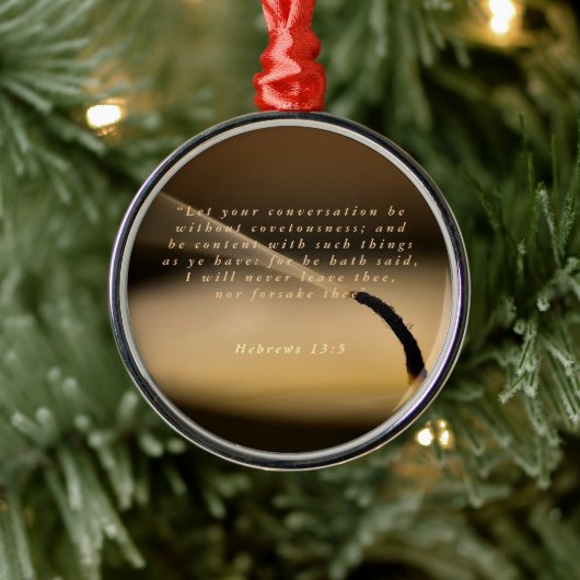Hebreeuws 13:5 metalen ornament (Boom)