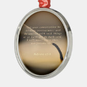 Hebreeuws 13:5 metalen ornament (Links)