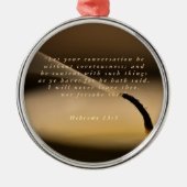 Hebreeuws 13:5 metalen ornament (Voorkant)