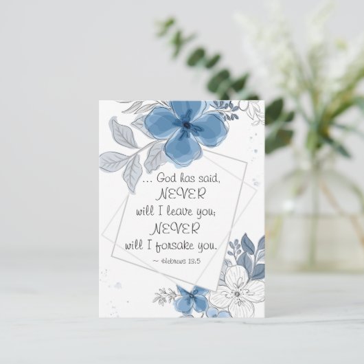 Hebreeuws 13:5 NOOIT zal ik je verlaten Briefkaart (Staand voorkant)