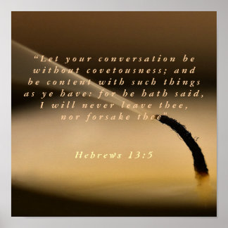 Hebreeuws 13:5 poster