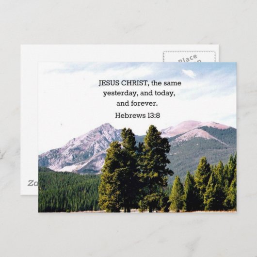 Hebreeuws 13:8 briefkaart (Voorkant / Achterkant)